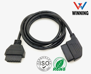 OBDII 16P J1962 90°公头到OBDII 16P J1962母头电缆