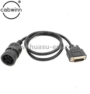 德驰 J1708 6P公头 转 DB15 公头 重型汽车诊断线
