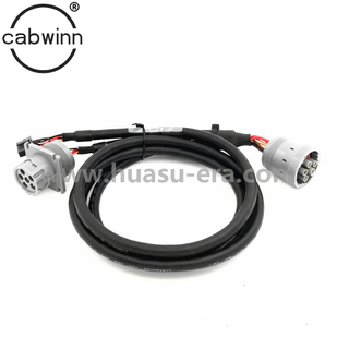 德驰 J1708 6P公头 转 J1708 6P母头 +molex3.0 2*3P 公头 重型汽车诊断线